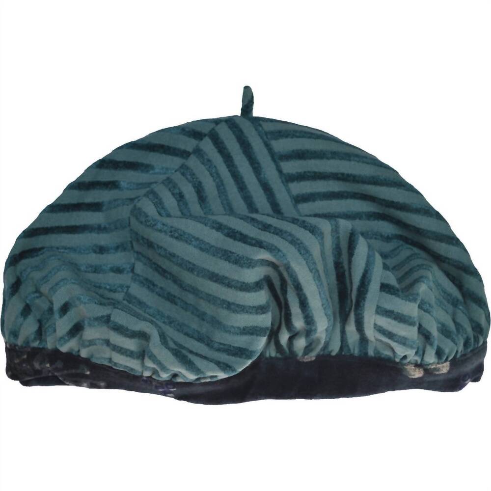 NEW LITTLE JOURNEYS CHICAGO women's velvet beret hat in teal
